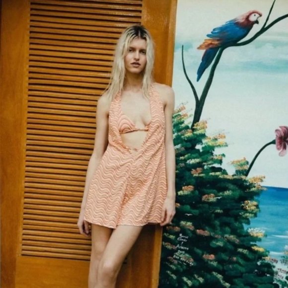 Urban Outfitters | Sand Dollar Romper Assorted Wavy Groovy Pink 70s Style New - Picture 4 of 15